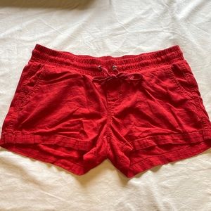 Old Navy Red Linen Shorts